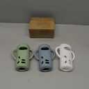 3 Pack Silicone Sleeves for Dr. Brown's Glass Baby Bottles - Drop Protection Baby Bottle Sleeves,Compatible with Dr. Brown's Newborn Glass Bottles,with Silicone Handles,8 oz (White+Green+Dark Blue)