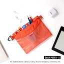 pack all 3 Pcs Water-resistant Material Zipper Pouch Set, Mesh Zipper Bags for Storage, Travel, Office (Orange)
