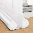 MAXTID Under Door Draft Stopper White 32Inch, Weather Stripping Door Seal, Door Sweep for Exterior & Interior Doors Door Bottom Seal Dust and Noise Insulation Large Door Draft Guard of Doors (32" (Up to 1.7" Gaps)