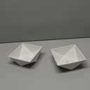 The HC Companies 6 Inch Deco Faceted Plastic Succulent Bowl - Unique Decorative Indoor Planter with Drainage Hole, Vanilla Bisque