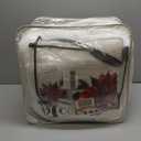 Christmas Comforter Queen,Xmas Bedding Set Set,Red Poinsettia Flowers Comforter Merry Christmas Bed Bedroom Set Home Decor for Kids Girls Women White