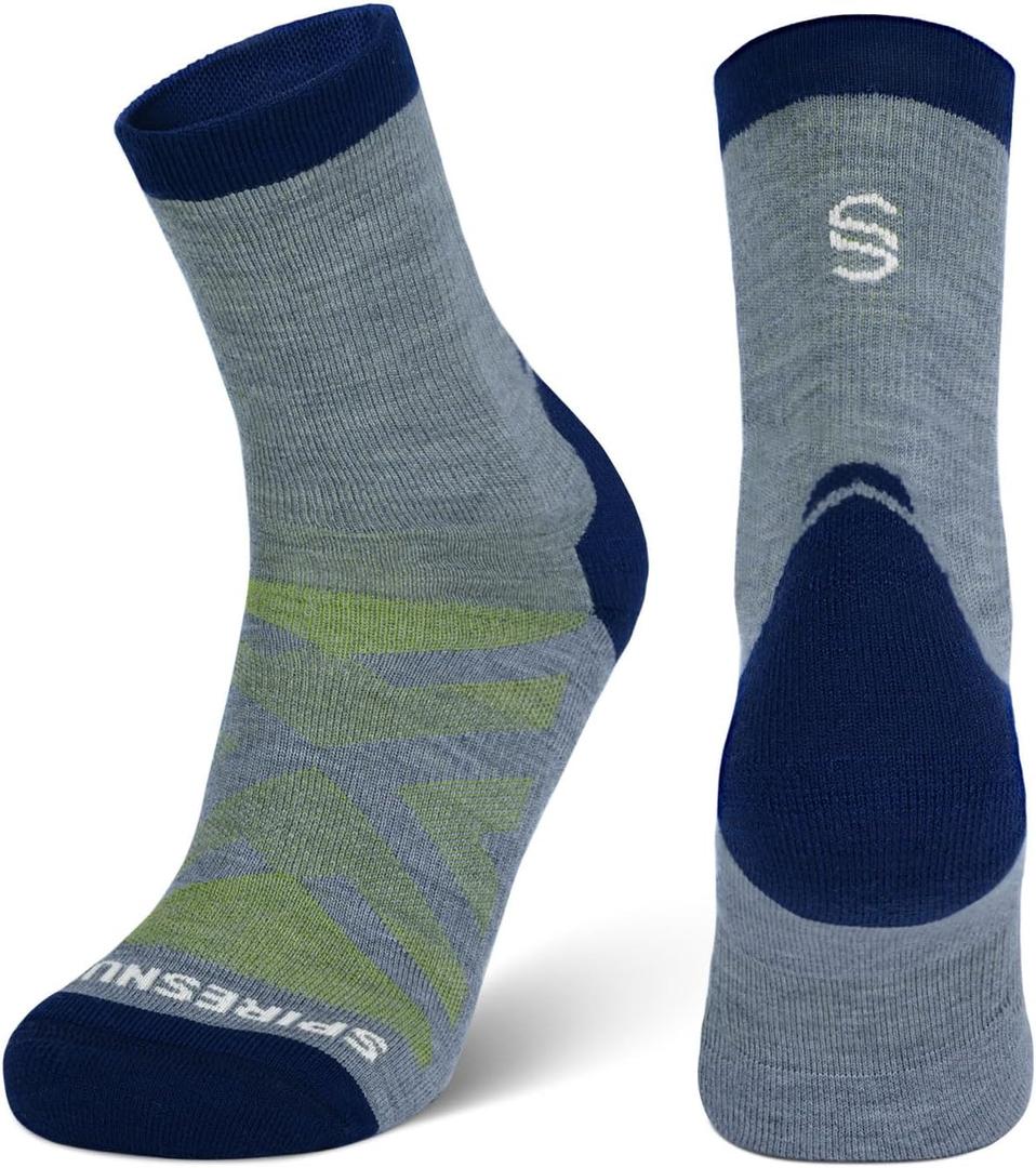 SPIRESNUG Merino Wool Hiking Crew Socks Men Women