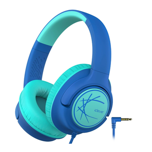 iClever Kids Headphones with Cord, 85dBA Safe Volume Wired Headphones for Kids, Stereo Sound Foldable Adjustable, 3.5mm Jack, Over Ear Child Headphone for School/Boys/Girls/iPad/Tablet/Travel, Blue