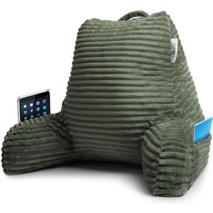Nestl Reading Pillow for Bed Adult  Back Pillow for Sitting in Bed, Olive Green (Medium)