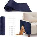 78.7"X15.8" Cat Scratching Mat, Self-Adhesive Cats Carpet, DIY Scratch Furniture Protector for Couch, Sofa, Wall & Doors, Durable Cat Scratch Guards Couch Cats Scratcher from Claws (Dark Blue)