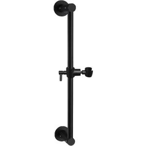 Shower Slide Bar Adjustable Handheld Shower Head Holder Wall Mount - 15inch All-Metal Shower Head Slide Bar Compatible with Bathroom Drill Free Glue Installation - Black