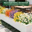 12 Bundles Artificial Daisy Flowers for Outdoors Summer Decor, UV Resistant No Fade Fake Cemetery Flowers Faux Plastic Greenery Plants for Hanging Planter Home Gardens Porch Memorial Day Decor(Colors)