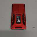 DEERLAMN Case for Samsung Galaxy S25 Ultra with Slide Camera Cover+Screen Protector (1 Pack), Rotated Ring Kickstand Military Grade Shockproof Protective Cover-Red (S25 Ultra-6.9 Inch)