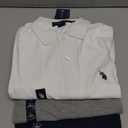 U.S. Polo Assn. 3 Pack Men's Classic Polo Shirt (Large, Heather Grey/White/Classic Navy)