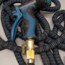 Besiter Heavy Duty Garden Hose 5/8" 50FT: Flexible Rubber Water Hose with 10 Function Sprayer - Leakproof Hose Male to Female Fittings - Durable Hose for Yard, Lawn, Car Wash, Outdoor, Watering (Dark Blue)