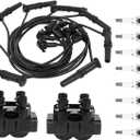 Autodevil FD487 2PCS Ignition Coil+8 Spark Plug+Wire Set Compatible with 19912001 Ford Mercury Lincoln Contour F150 Escort Explorer Mustang Ranger Town Car Mark VIII 4.6L Replacement 88F12029A1A