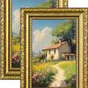 Eletecpro 4x6 Picture Frames Set of 2, Vintage Frame with Glass Cover, Gold Photo Frames Display 3.5x5 Photo with Mat or 4x6 without Mat for Tabletop or Wall Decor, Gold