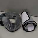 Sponge Core Dog Cone, Inflatable Dog Cone Collar Alternative, Dogs Donut Collar After Surgery, Soft Cone for Large Medium Small Dogs to Stop Licking, No Inflation Required, Clear View(Size 6, Gray) (Size 6 (Neck: 15.8"- 18.0"))