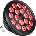 Red Therapy Light lamp 54 W 18 LED with Light Socket, Dual Chips Red 660 and Near Infrared 850nm Bulbs
