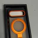 TIANNIUKE for Google Pixel 10 Pro Case/Pixel 10 Case 360Rotatable Magnetic Ring Holder Stand with Silicone Strap, Fit for MagSafe Mil-Grade Shockproof Translucent Matte Phone Cases, Orange