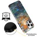 lioscre for iPhone 16 Pro Stained Glass Phone Case 6.3", Aesthetic Sun Beach Ocean Waves Art Case Cute Pattern Print Design Cover Anti-Scratch Glossy 2-Layer Hard Prevention Funda for Woman Girls Men