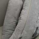 Momcozy Pregnancy Pillow for Sleeping, Dreamlign U Pro Maternity Pillow with Adjustable Leg Pillow, Removable Cover - Support for Back, Hip, Belly, Legs for Pregnant Women, 50-72 Inch Full Body Pillow (Grey)