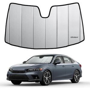 Custom Fit 2022-2026 Civic Windshield Sun Shade for Honda Civic 2022 2023 2024 2025 2026 - Upgraded 6-Layer Triple Laminate Core Front Window Shade - Accordion Folding Design with Storage Bag