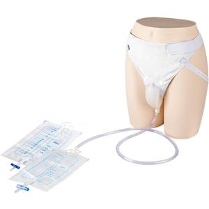 Wearable Urinal Bag with Reusable Silicone Urine Catheter Bag (2000ml & 1000ml), Portable External Urine Collector Bag for Elderly Men White
