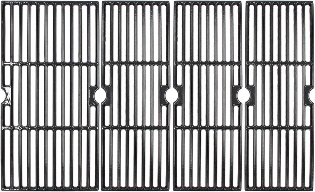 Hongso Porcelain Cast Iron Grill Grates for CharBroil Performance 5 Burners 463243519 463275517 463275717 463243518, 6 Burners 463274419 463274619 463274819 463274919 Models, G470-0002-W1, 4 Packs