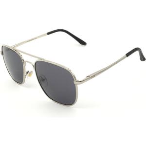 J+S Premium Military Style Classic Aviator Sunglasses, Polarized, 100% UV protection for Men Women (Square Frame - Silver Frame/Gray Square Lens)