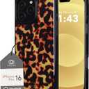 Cocomii - Rectangle Case Compatible with iPhone 16 Pro - Compatible with MagSafe, Tortoiseshell Pattern, Animal Print, Glossy, Magnetic Phone Case for iPhone 16 Pro 6.3 inch, Black/Amber