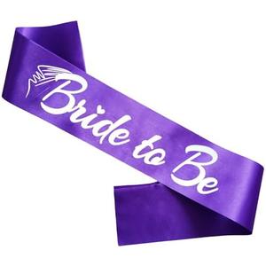 HUBEISIYU Bride to Be Sash, Funny Bachelor Sashes for Future Bride Engagement Gift Idea Wedding Party Decorations Bachelorette Party Supplies, Purple + Silver(Bride to Be) 2 PACK