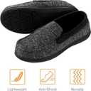 RockDove Men's Tweed Memory Foam Moc Slipper (9, Black)