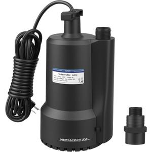 Sump Pump, 1/4 HP 1800GPH Submersible Water Pump, Thermoplastic Utility Pump, Water Pump for Pool Draining, Portable Electric Sump Pump for Basement, Pools, Tub, Sewage, Garden Pond Draining