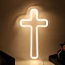 Cross Led Sign For Wall Decor Small Cross Light Up Signs Wall Art for Bedroom Wall Decor Holiday Birthday Gift