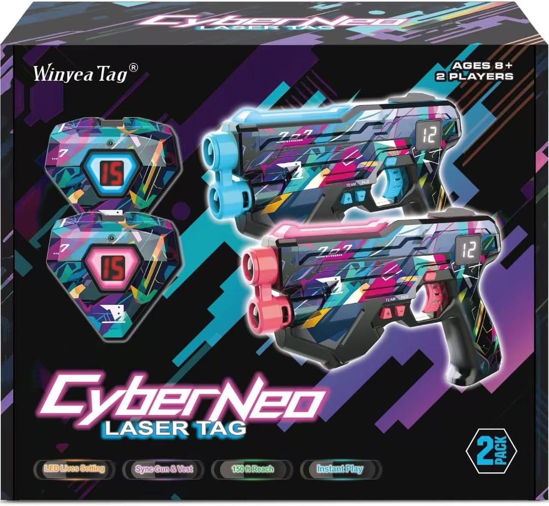 Laser Tag Guns with Vests Set of 2, Lazer Tag Game for Kids, Teens & Adults, Fun Outdoor Teenage Game & Activities, Cool Toy Gift for Teenage Ages 8 9 10 11 12+Year Old Boy & Girls