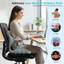 Seat Cushion with Lumbar Support Pillow for Truck Driver, Memory Foam Chair Cushion for Tailbone Pressure Relief & Long Driving, L-Shaped Ergonomic Non-Slip Seat Cushions for Car, Truck, Desk, Chairs