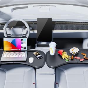 Foldable Car Tray for Tesla Model Y 3, Car Desk Steering Wheel Tray, Foldable Car Table Tray, Foldable Desk Food Tray for Eating and Traveling