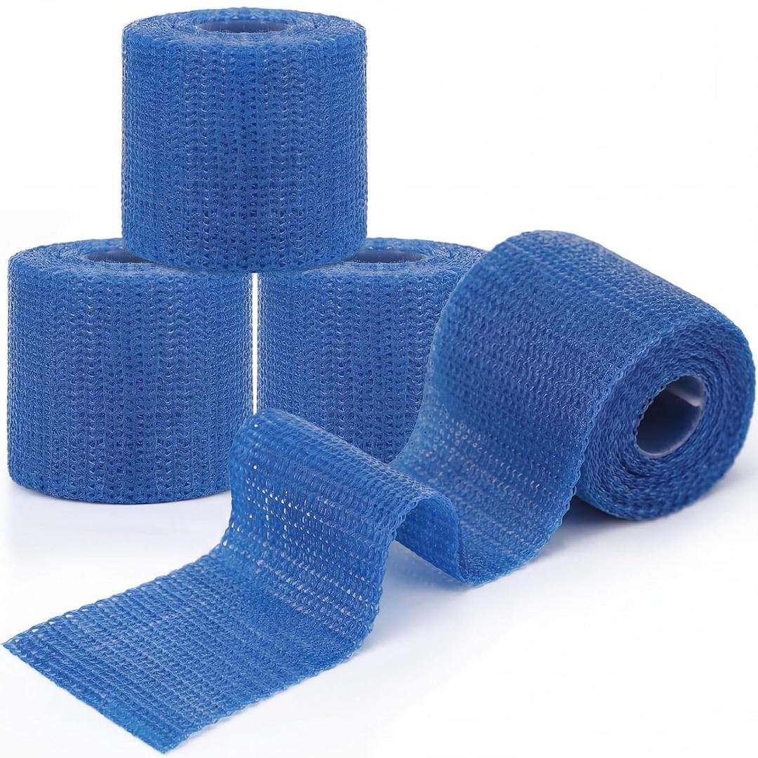 Geiserailie Blue 4 Rolls Fiberglass Casting Tape 2 in 12 Ft Cast Orthopedic Moldable Medical Casting Tape
