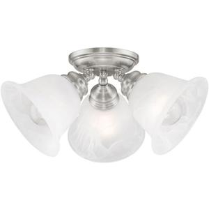 Livex Lighting 1358-91 Essex 3-Light Ceiling Mount, Brushed Nickel, 14.5"L x 14.5"W x 7.5"H