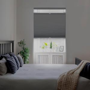 DEZ FURNISHINGS Cordless 1.5" Blackout Top Down Bottom Up Cellular Shade, Energy Saver, 31" W x 60" H, Anchor Gray