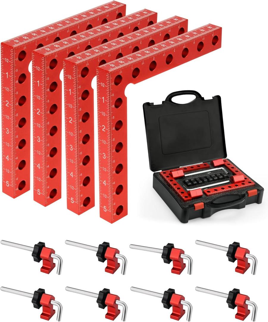 Corner Clamps for Woodworking, 4-Pack 90 Degree 5.5"x5.5" Clamping Squares for Right Angle Positioning, Woodworking Square Clamp Tools for Cabinet, Picture Frame, Box, Drawers