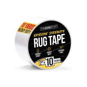 The Good Stuff Double Sided Rug Tape [2 Inch x 10 yd] Secure Area Rugs to Carpets, Laminate, and Hardwood Floors, Easy to Remove and Restick Without Residue or Damage to Rug or Floor