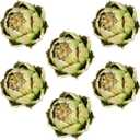Timgle 6 Pcs Green Artificial Artichokes Fake Vegetables and Fruits for Summer Kitchen Wedding Bowl and Vase Decorations (Large)