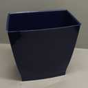 iDesign Small Plastic Bathroom Trash Can, Slim Rectangle Garbage Bin for Bedroom, Office, Dorm, Navy Blue
