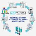 NU Aqua Reverse Osmosis Water Filter System Replacement Set - 4 Stage Under Sink Kit - Includes Membrane, Sediment, Carbon Filters, Parts & Fittings - Universal Undersink RO Filtration Cartridge Pack