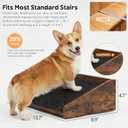 Megidok 2Pcs Low-Angled Wooden Dog Ramp for Stairs, Anti-Slip Carpet Surface Pet Steps, Sturdy Indoor Pet Stairs Ramp for Small Dogs & Cats, Assist for Injured Aged Pets Fits Staircase Steps