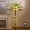 LITBLOOM Artificial Palm Tree with Lights 6FT 220 LED Fairy Lights, Lighted Palm Tree Plug in for Indoor Outside Home Room Patio Pool Decoration