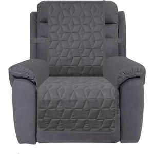 Ameritex Waterproof Nonslip Recliner Cover Oversized Christmas Decor Stay in Place, Dog Couch Recliner Cover Furniture Protector for Pets and Kids (Dark Grey, 30'')