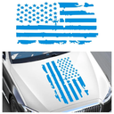 Wevdn Distressed American Flag Sticker, 16.9" × 30.7" Waterproof Patriotic Old Glory Military Grunge Sticker, Universal Car Door Wall Window Windshield Decoration Sticker (Blue)