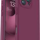 Vooii Compatible with iPhone 16 Pro Case, Liquid Silicone Upgrade [Camera Protection] [Soft Anti-Scratch Microfiber Lining] Shockproof Phone Case for iPhone 16 Pro 6.3 inch - WineRed