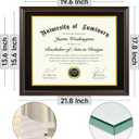 Luminary 16x20 Wood Diploma Frame with 14x17 Opening Black Mat for College Degree Certificate Document, Walnut Color Wooden Frame with Tempered Glass Panel for Wall Mount Display