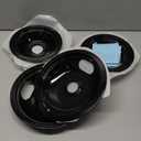 WB31M20 WB31M19 Black Porcelain Drip Pans Replacement for G-E Hot-point Electric Stove, Electric Stove Burner Covers of 4 Replace WB31T10014, WB31T10015, WB31M0019, WB31M0020 by Fetechmate