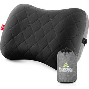 Hikenture Camping Pillow with Removable Cover - Ultralight Inflatable Pillow for Neck Lumbar Support - Upgrade Backpacking Pillow - Washable Travel Air Pillows for Camping, Hiking, Backpacking (Black)