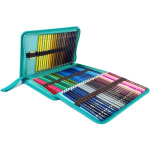 72 Slots Colored Pencil Case Pencil Holder Color pencil organizer Storage (Green)